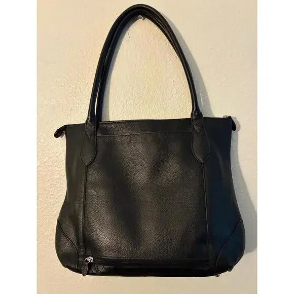 Lodis Black Leather Tote Bag - Picture 2 of 3